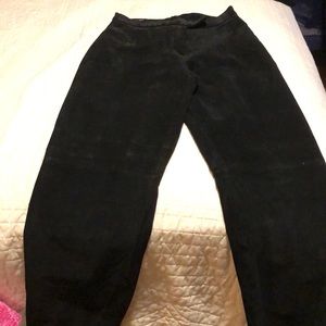 Suede leather pants